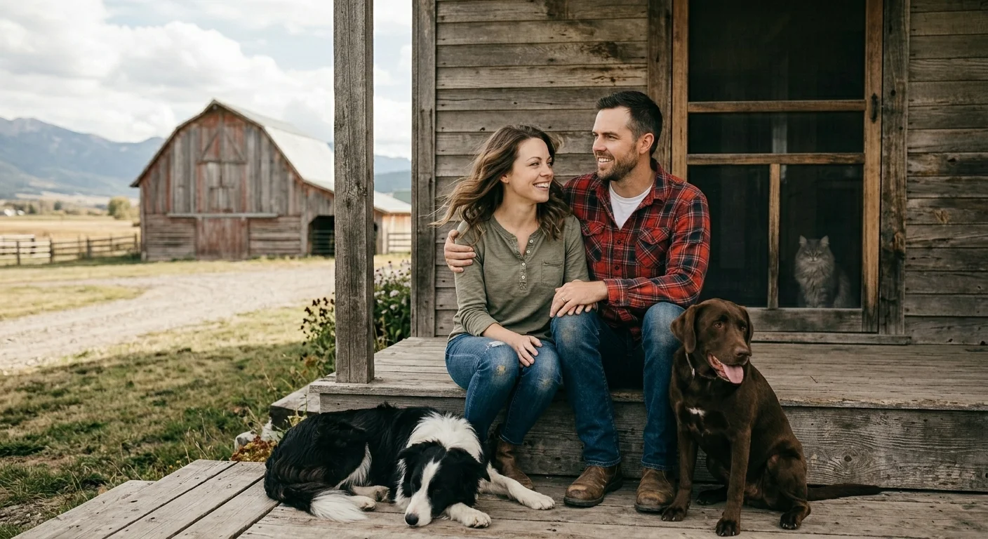 Lily and Ryan Whitaker on their Montana farm